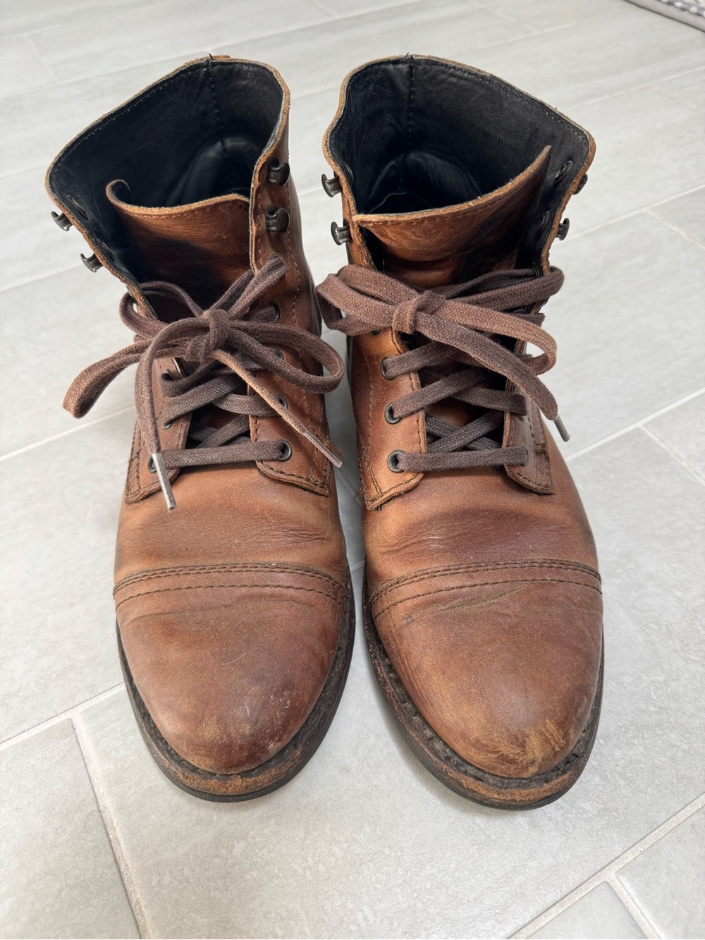 Thursday Boot Company Women's Brown Leather Lace-Up Boots - Picture 4 of 5